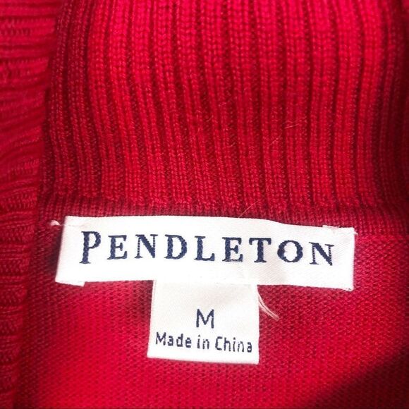 PENDLETON | Red Merino Wool Turtleneck Sweater M - Picture 5 of 8